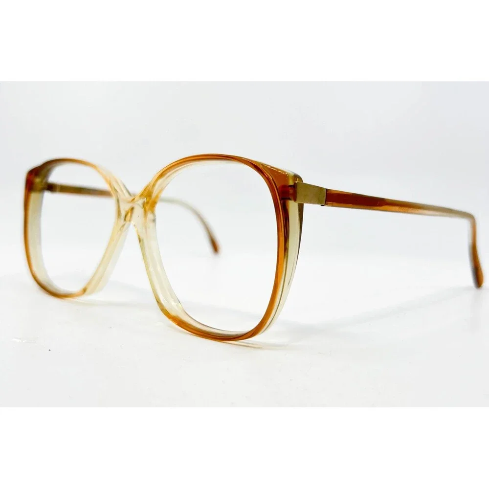 Contessa Eyeglasses Frames Women Orange Amber Vintage Butterfly 53-18-135